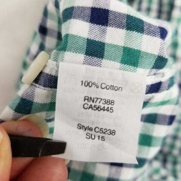 J. Crew Mens XL Green White Blue Regular Slim Fit Casual Shirt Check Button Down - Picture 10 of 11